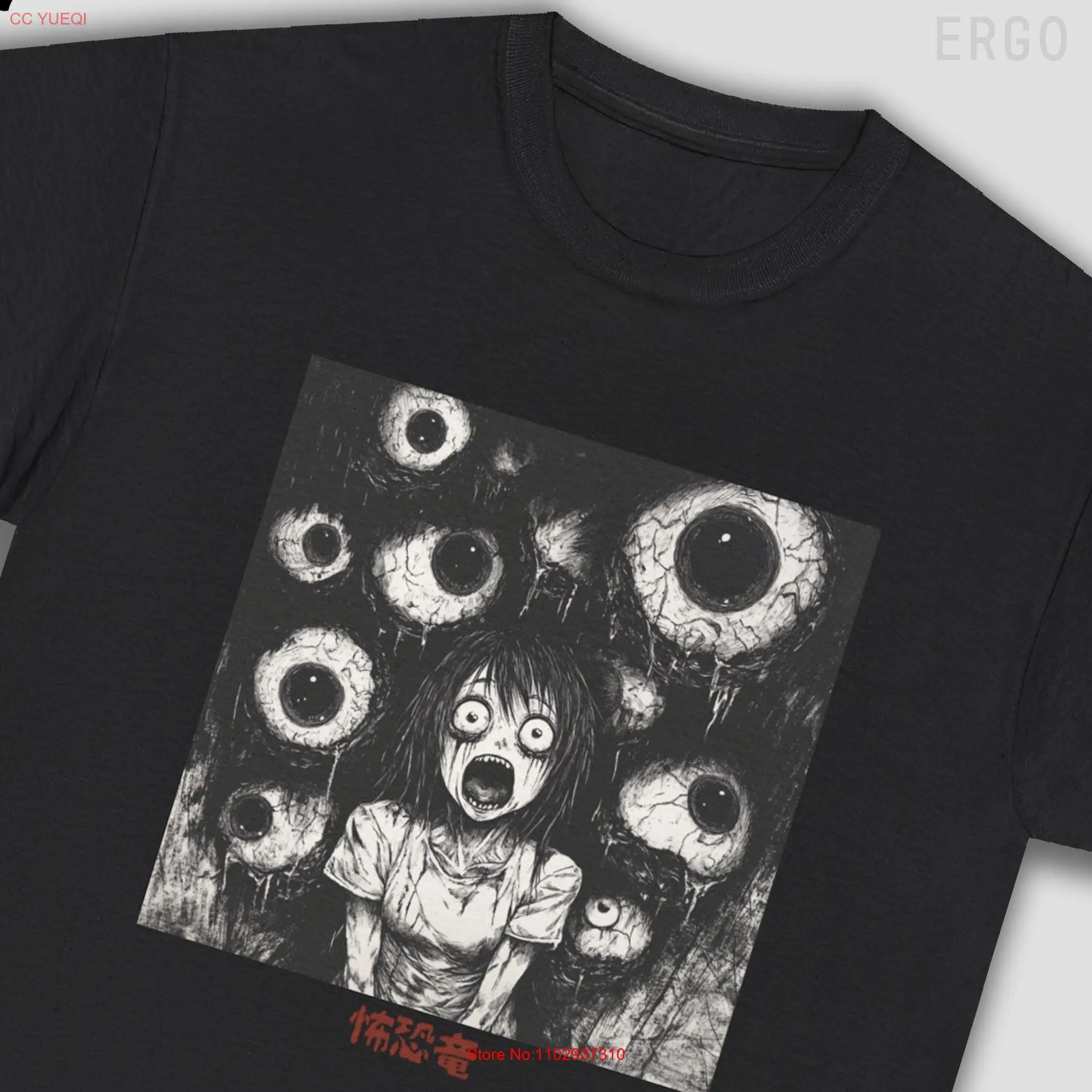 Футболка с японским мангой Junji Ito в стиле ретро из 80-х Узумаки ужасы аниме 101