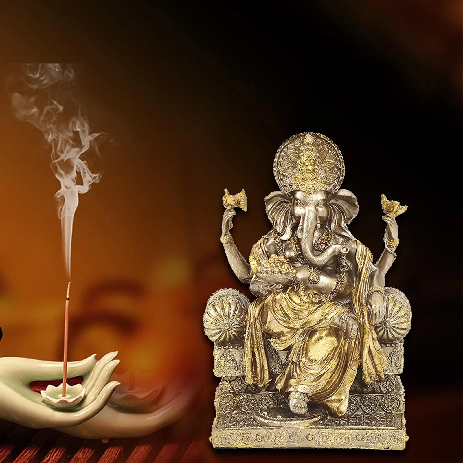 

Индийская скульптура Будды, коллекционные предметы стола, центральный столик, поделки фэн-шуй, золотая статуя для магазина, храма, дома