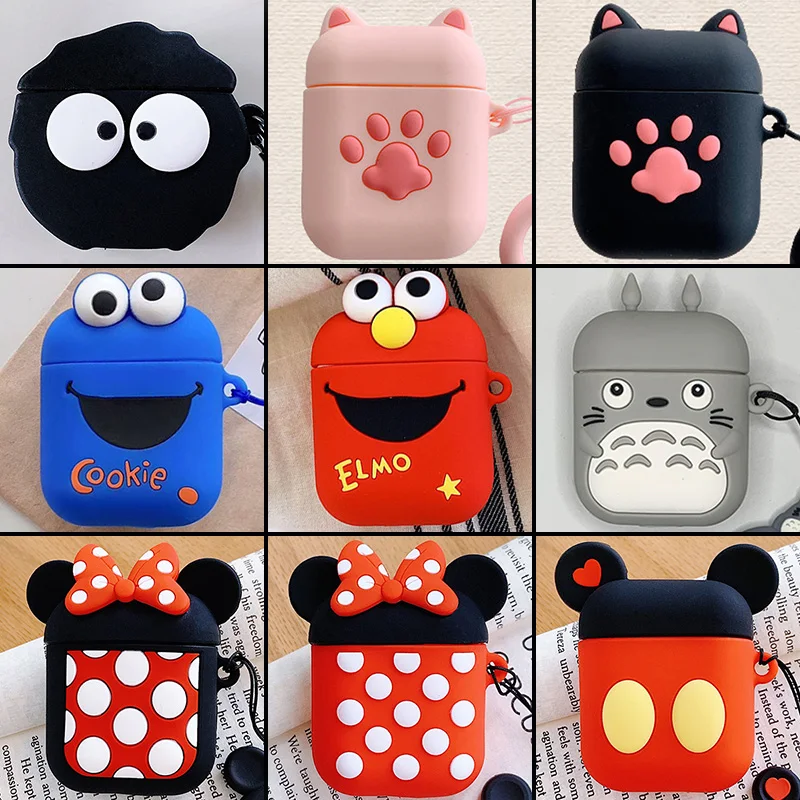 

Cartoon Wireless Bluetooth Earphone Cases For Apple Airpods 2 Anime Headset Silicone Soft Case For Airpods Cute Protective Cover