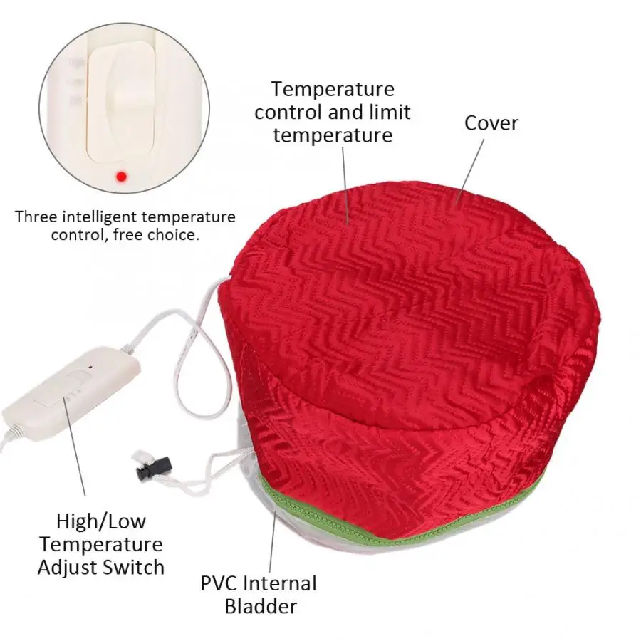 Электрическая шапочка для отпаривания волос 3 режима регулируемая температура с
