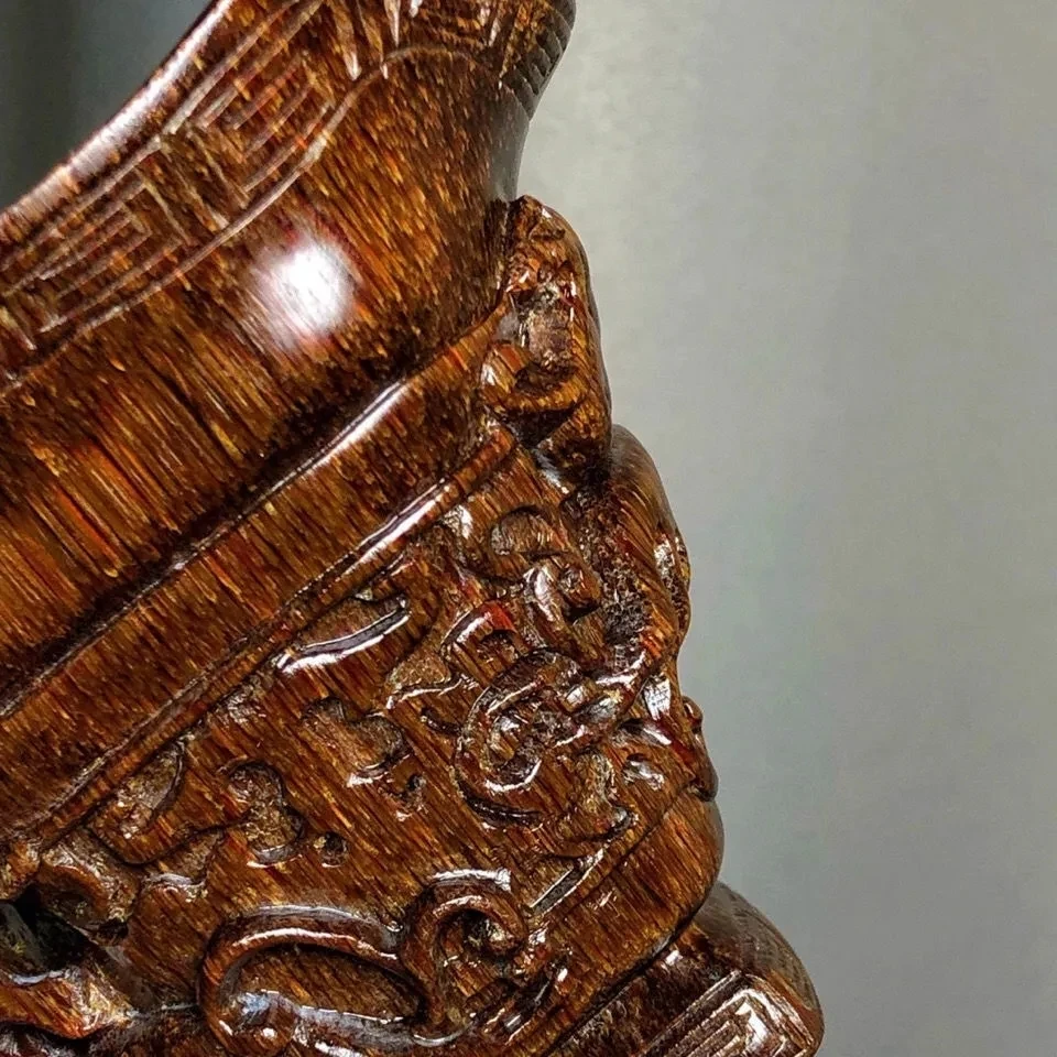 Natural Gold PI Old Ya Chi Dragon Cup Antique Collection Of Old Objects Decoration Health Literature Play Antique Pieces Collect