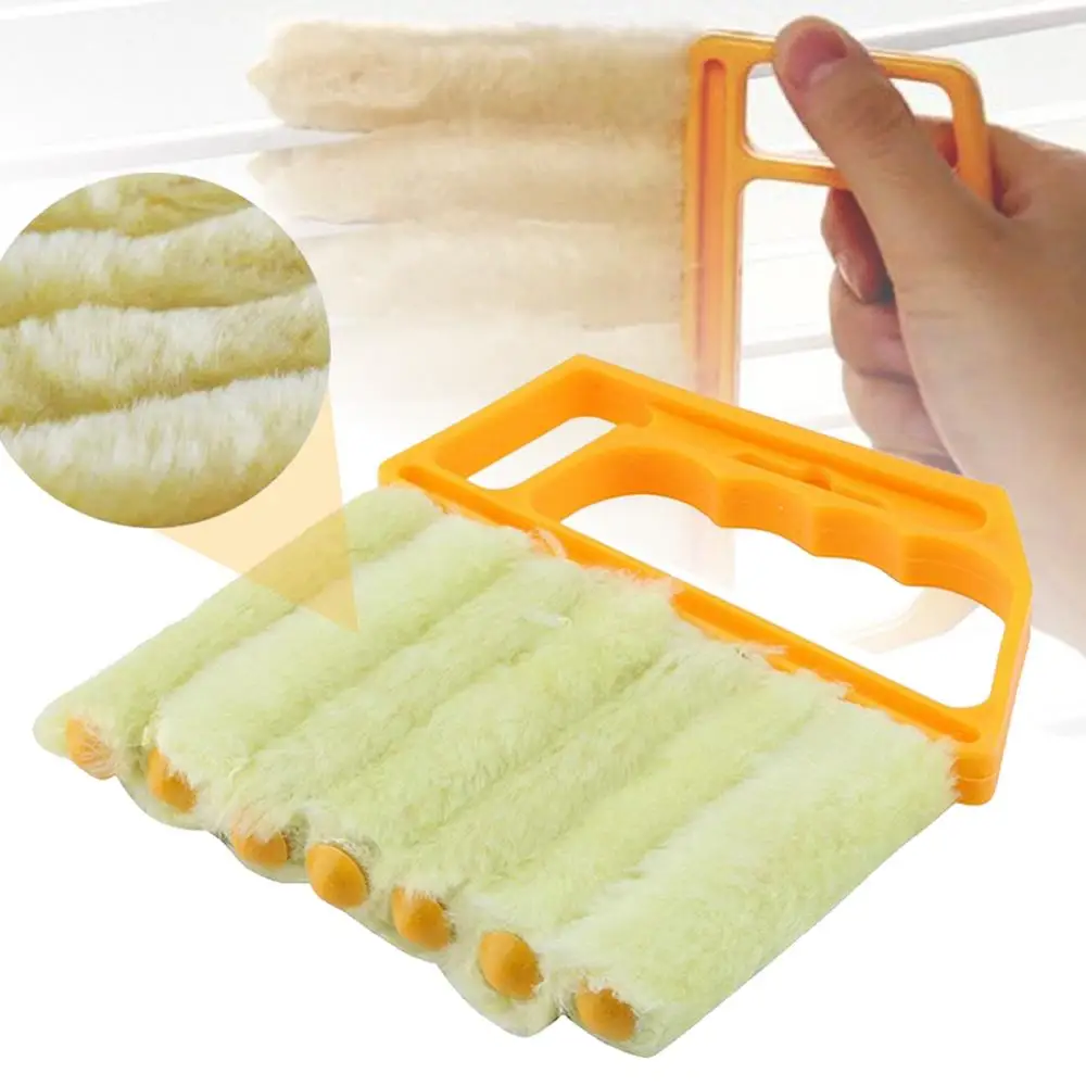 

Useful Microfiber Window Cleaning Brush Air Conditioner Duster Cleaner with Washable Venetian Blind Blade Cleaning Cloth