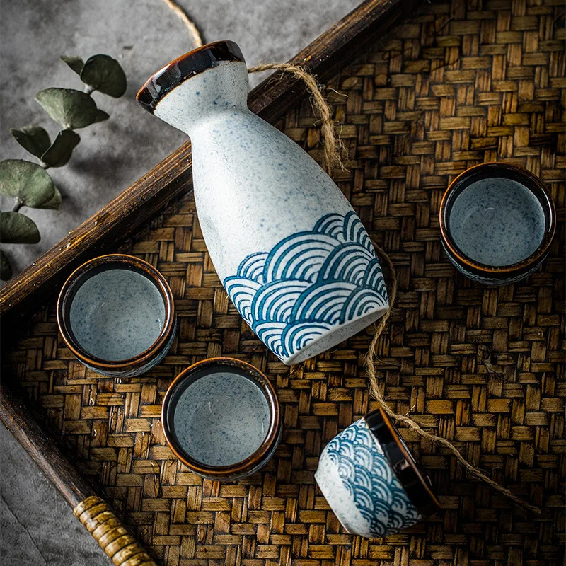 Японский стиль сакэ вино теплый китайский винный набор домашний керамический |