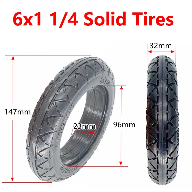 

high porformance 150MM 6 inch electric scooter tire 6X1 1/4 vacuum solid tire for gas electric scooters tire