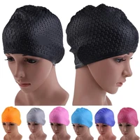 1pc classic long hair swimming hat drape swimming hat flexible swimming hat women long hair bathing cap ear protect