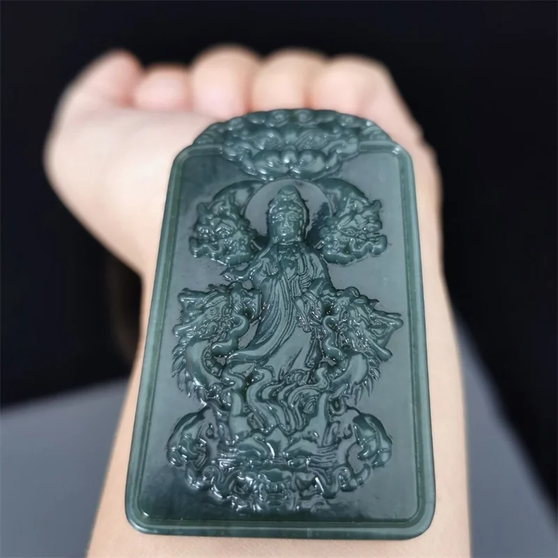 Лидер продаж ожерелье с подвеской из натурального нефрита голубого коулуна