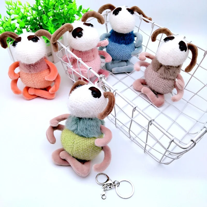 

15cm Cute Creative Cartoon Ant Plush Animal Toy Hanging Decoration Backpack Suitcase Keychain Pendant Small Gift for Friends