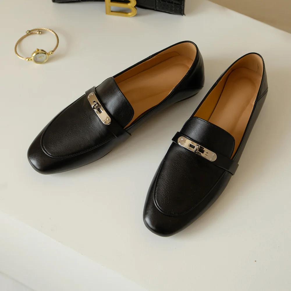 2022 Лоферы туфли женские повседневные слипоны на плоской подошве весна-осень -