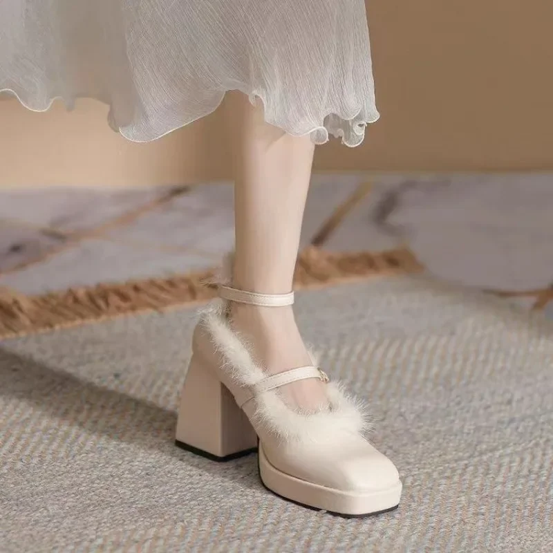 Женская обувь 2024 брендовая женская на высоком каблуке с пряжкой и ремешком