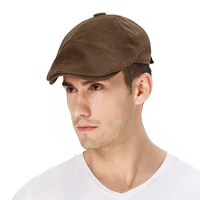 2022 new adjustable men berets spring autumn linen newsboy hat simple duck tongue hat retro england style leisure outing visor