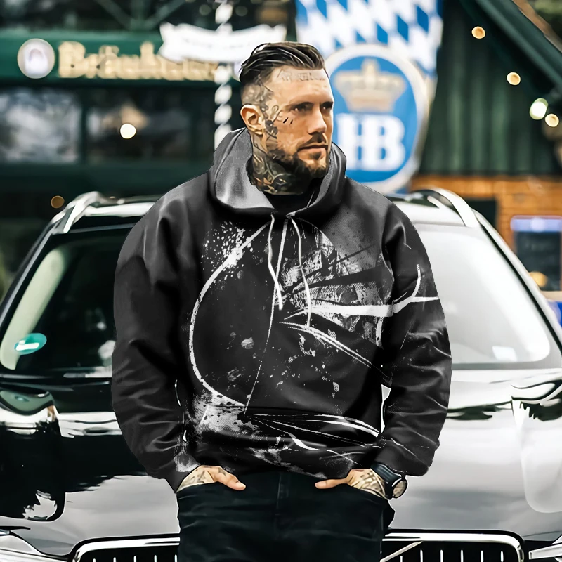 

Men's Black Sweater Hoodie Mythology Fashion Casual Sports Long Sleeve Hoodie 3D Printing Harajuku Streetwear