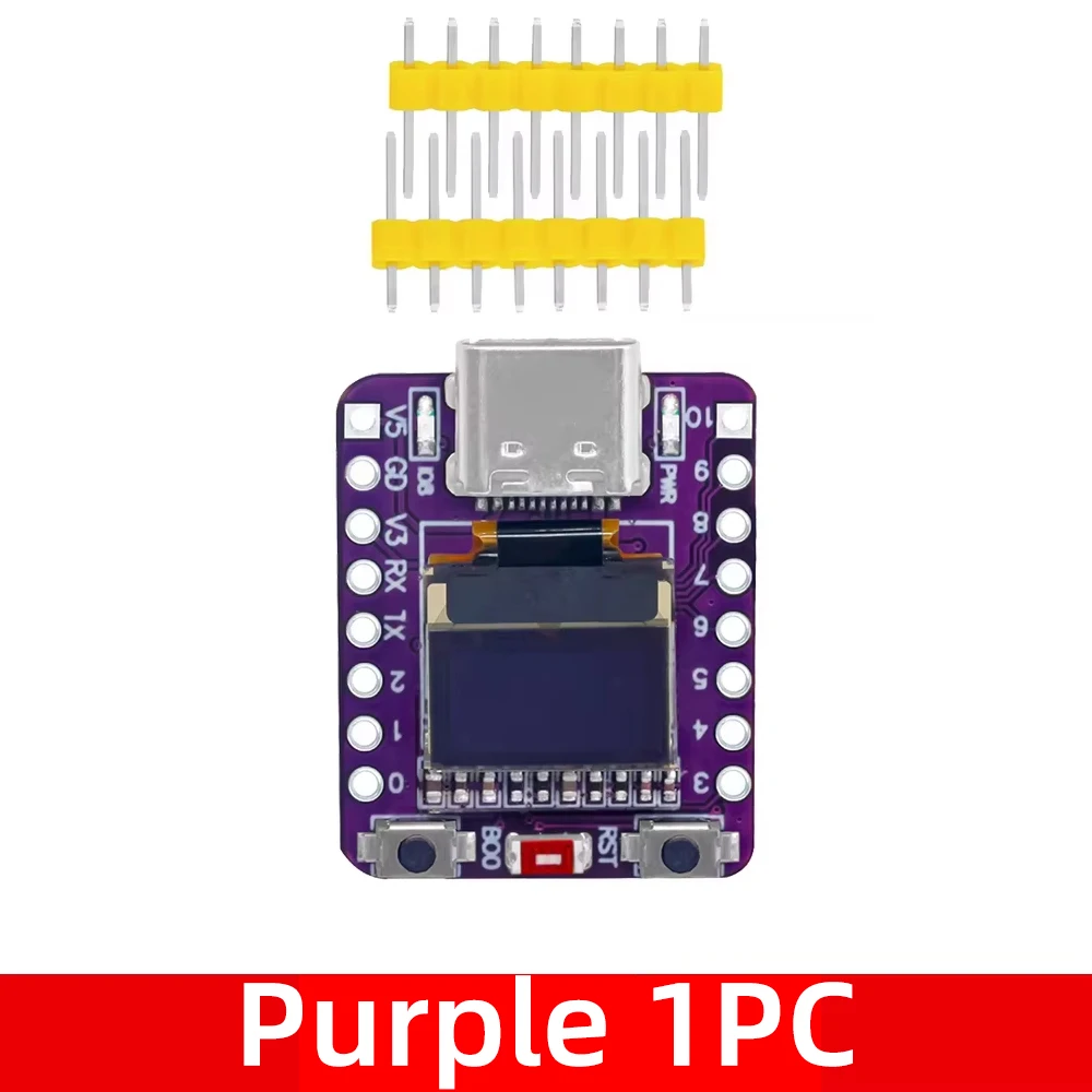 Фото Плата разработки MINI ESP32-C3 с модулем Wi-Fi 2.4G и Bluetooth 4, 0.42-дюймовым OLED-дисплеем, 4 МБ флеш-памяти, керамической антенной, USB Type-C, ESP32 C3 №2