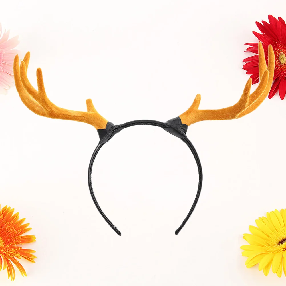 

Reindeer Antlers Headband Elk Deer Ear Horn Hair Band Forest Hair Christmas Hair Accessory Brown