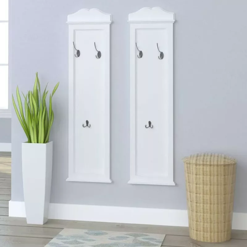 

Coat rack 2 pcs White Simple wall corner coat rack household entry aisle wall hanging floor hanger