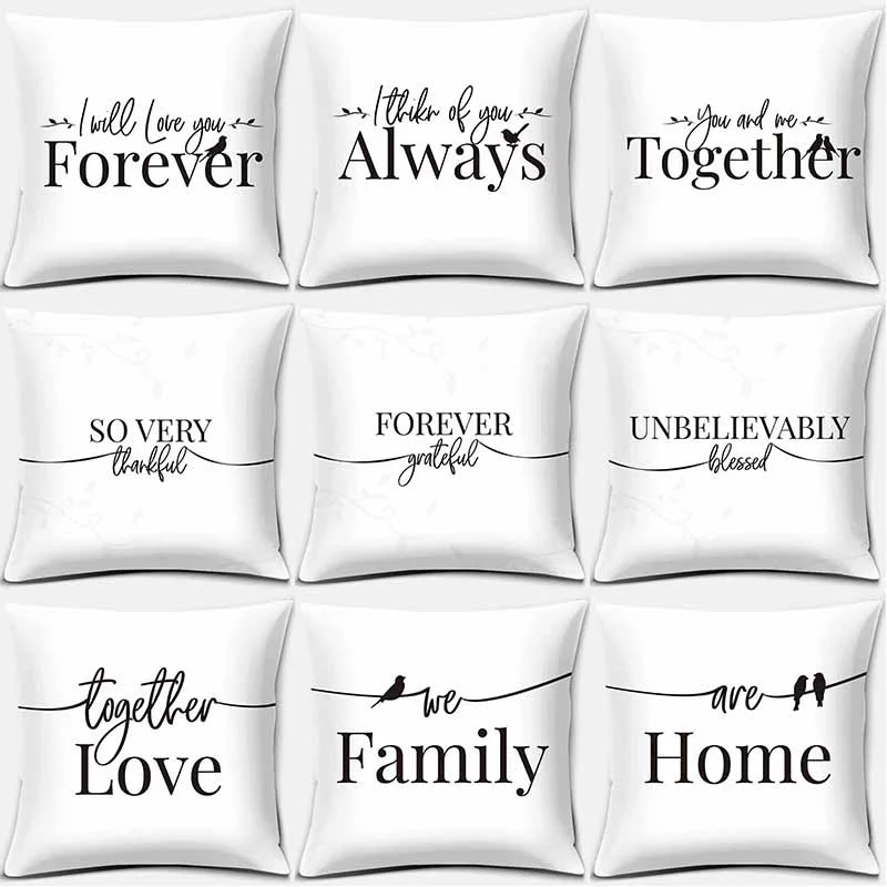 

Together we are Love, Family, Home，Printed square pillowcase home decoration car sofa cushion cover（45cm*45cm）