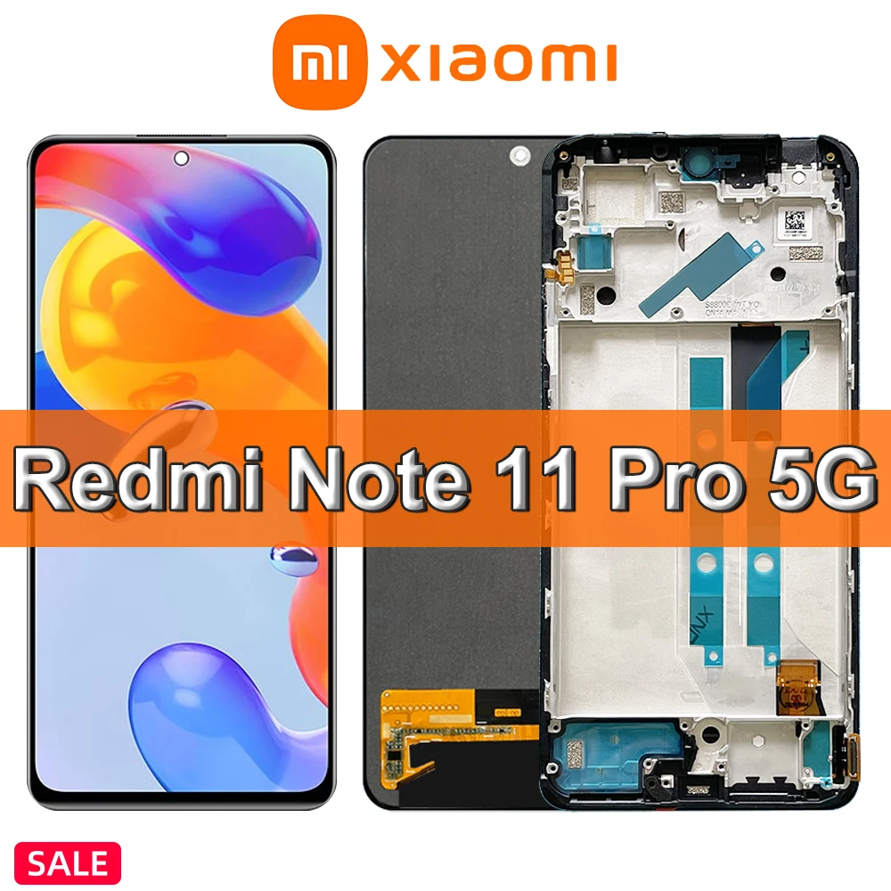 

Original AMOLED For Xiaomi Redmi Note 11 Pro 5G LCD Display Touch Screen Digitizer Assembly Replacement 21091116I, 2201116SG LCD