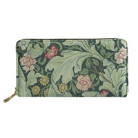 retro botanical flowers print womens purses premium%c2%a0zipper%c2%a0teenager billfold wallet personalized customized clutch bag shopping