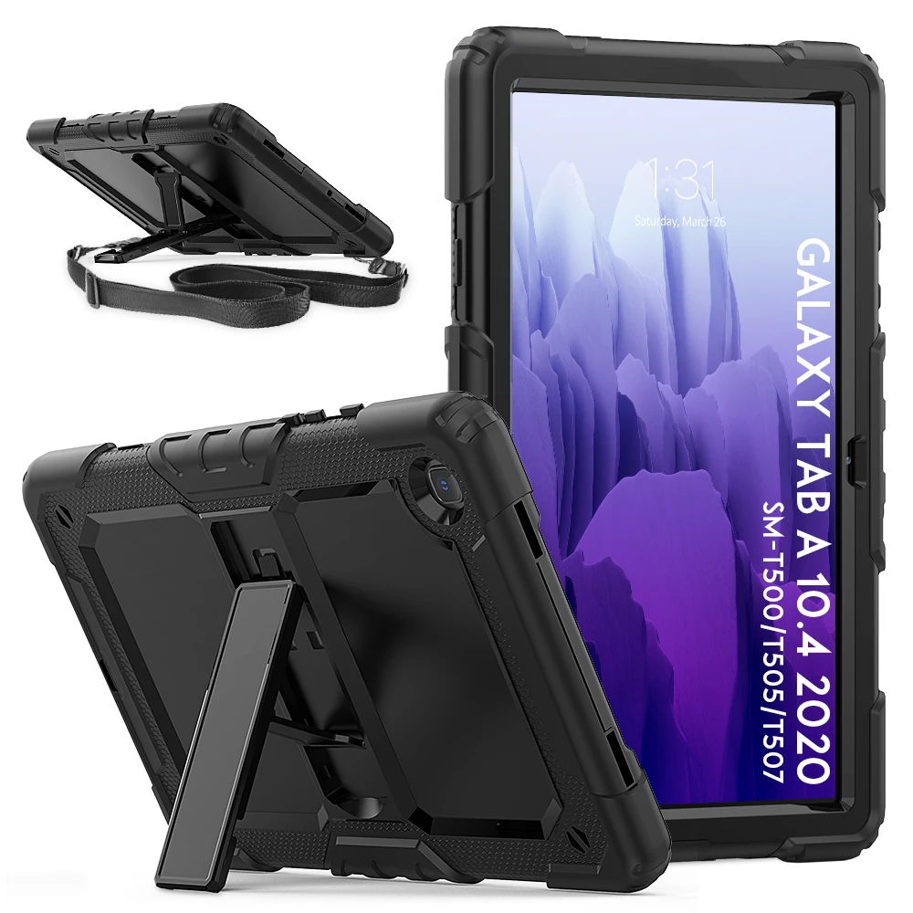 

Protective Cover Tablet Case for Samsung Galaxy tab A7 10.4 Case 2020 T500 T505 T507 Soft Silicone Shockproof With Neck Strap
