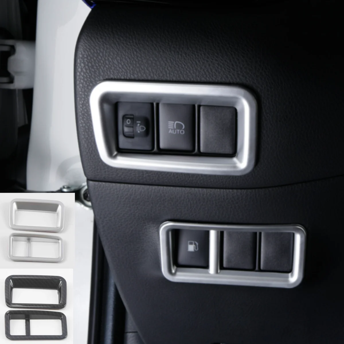 

For Toyota CHR C-HR 2016 2017 2018-2020 Matte/Carbon Fibre Car Headlamps Adjustment Switch Cover Trim Interior Accessories 2pcs