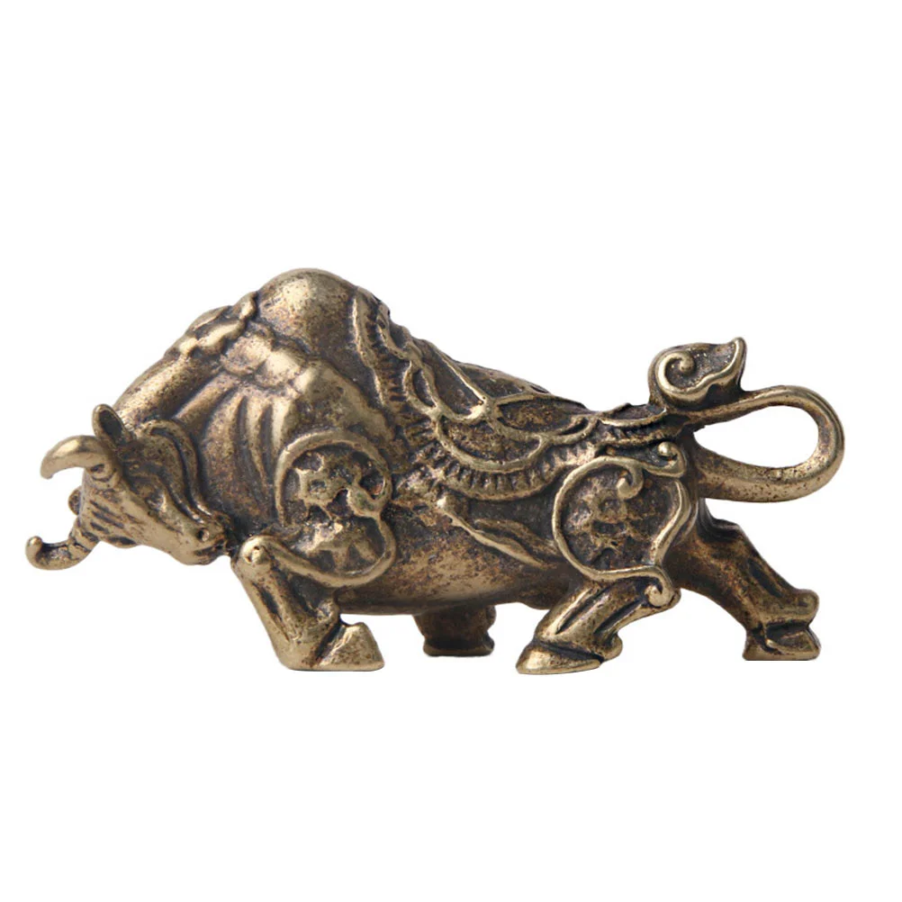 

Statue Ox Figurine Chinese Zodiacanimal Bull Cow Keychains Brass Wealthfigurines Keychain Sculpture Ornament Year Fengshui