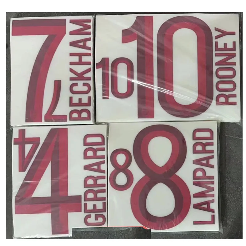 2021 #10 Руни намете #7 Бекхэм #4 Gerrard #8 печать Lampard термотрансферный футбольный значок