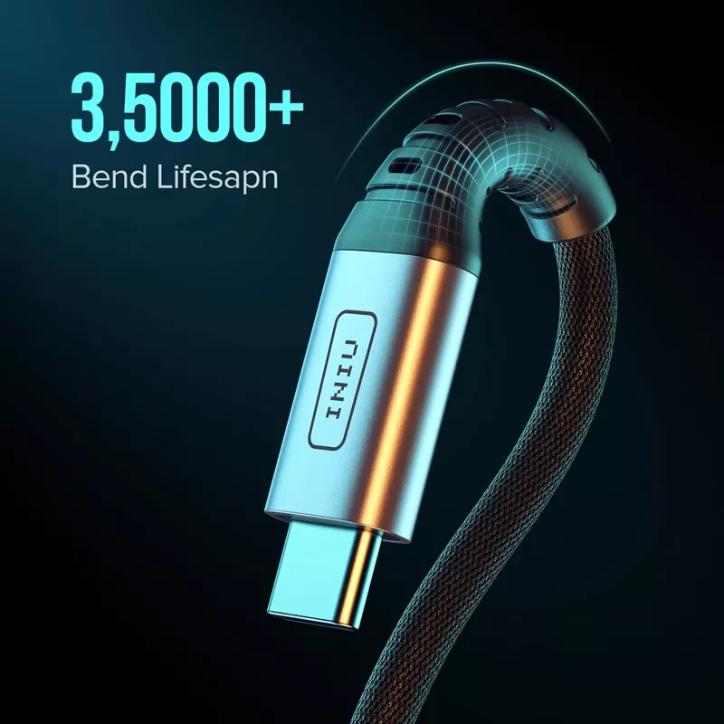 Фото Кабель INIU PD 100 Вт USB C на USB Type C, кабель для быстрой зарядки телефона, шнур для передачи данных для Huawei Redmi S20 S9 Macbook Pro №4