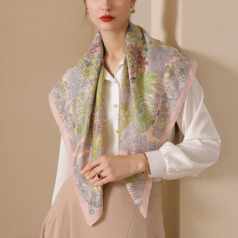 

2022 новый весенний женский шарф качественная шаль Шелковый модный шарф головной платок пляжный солнцезащитный мешок головной платок шарф 90 ...