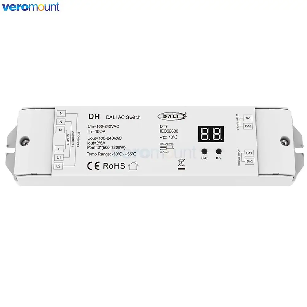 Skydance DH 2 DALI Контроллер переключателя переменного тока Адрес DT7 Диммер