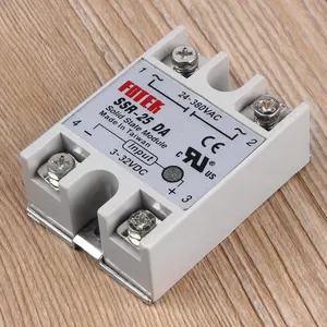 SSR-25DA 25A Solid State Relay Module 3-32V Input DC 24-380V AC Output High Quality Without Cover For PID Temperature Control