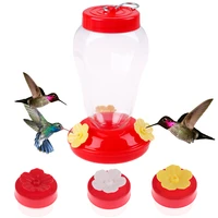 15pcs plastic hummingbird feeder for outdoor wild bird feeder iron hook hanging for garden mason jar handheld bird feeders