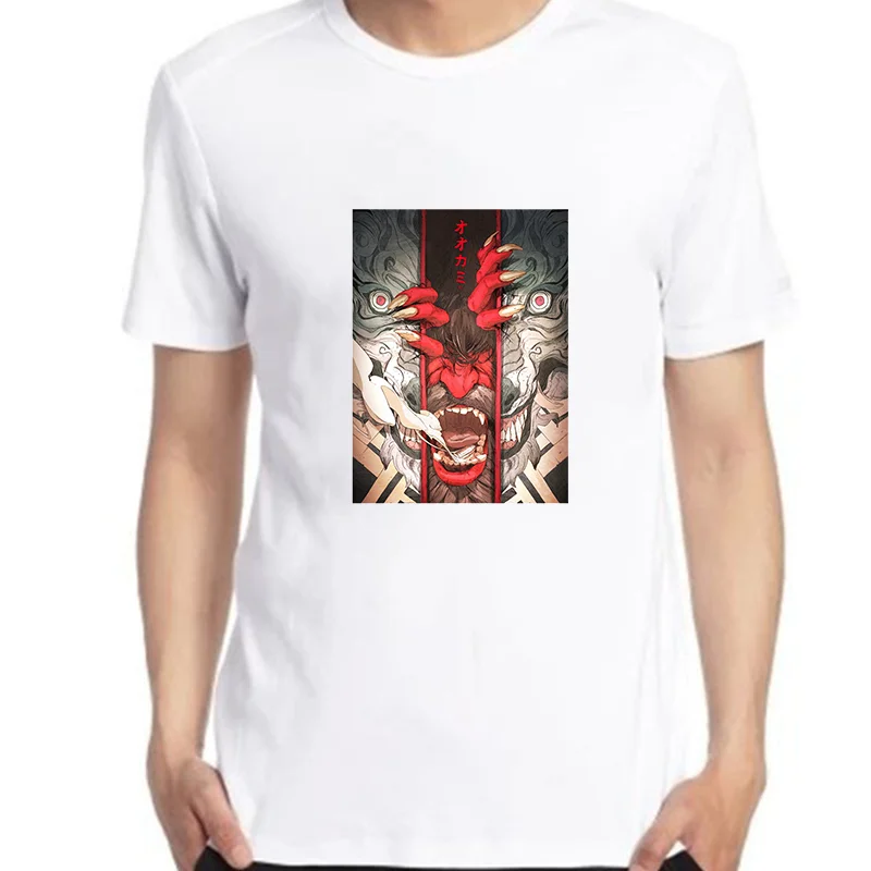 

Футболка в китайском стиле с изображением призрака ворот, футболки с коротким рукавом, футболки оверсайз, летняя уличная одежда в стиле Хар...