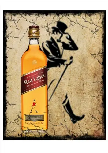 Винтажный рекламный знак Джонни Уокер виски настенный винтажный