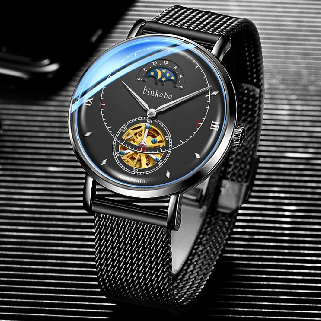 

Domestic Men's Watch Fully Automatic Mechanical Watch Hollowed Out Black Technology Brands man watches