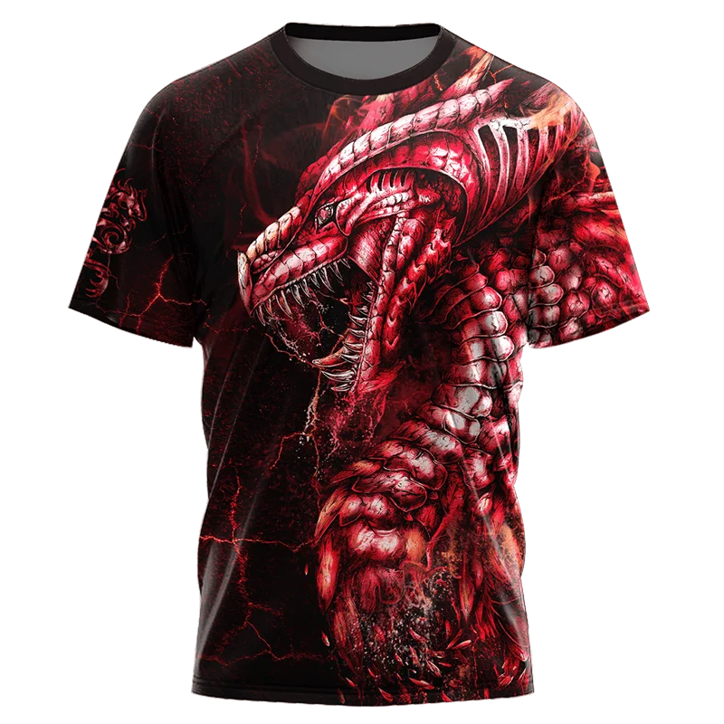 

Футболка с 3D-принтом дракона для мужчин и женщин, модная повседневная тенниска с коротким рукавом, Одежда большого размера, забавная майка для мальчиков, лето