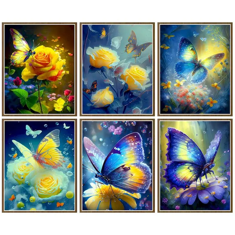 

CHENISTORY Painting By Number Butterfly Animal Drawing On Canvas Handpainted Art Gift Diy Pictures By Number Kits Home Decor