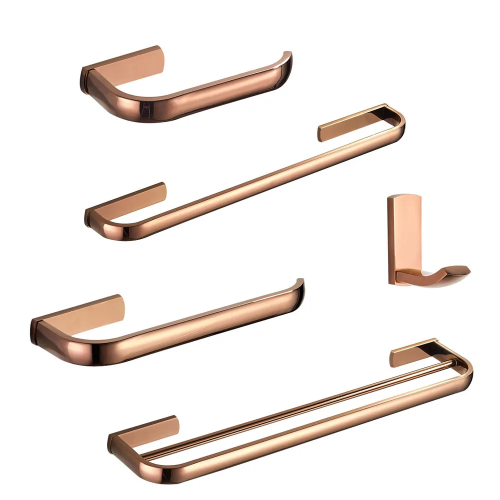 

Rose Gold Bathroom Hardware Set Bath Robe Hook Towel Rail Bar Rack Bar Tissue Paper Holder Bathroom Accessories
