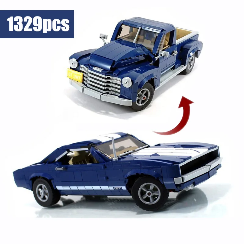 

NEW h Series 10265 (2in1) Muscle Car and Pickup Truck Model Building Blocks Bricks Children Educational Toys Birthday gift
