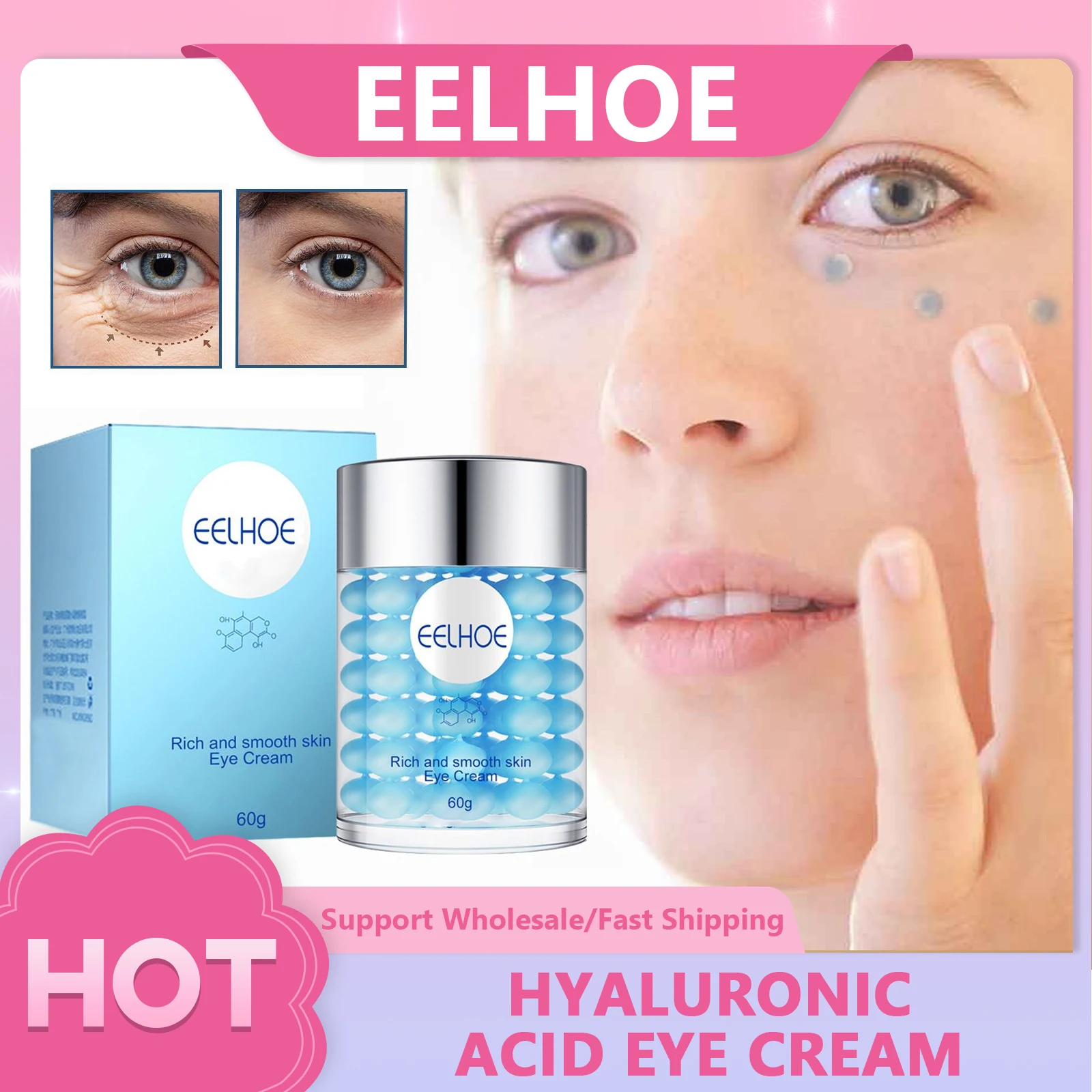 

Eye Cream Fade Fine Lines Remove Dark Circles Eye Bags Tighten Facial Skin Anti-puffiness Anti-aging Anti-wrinkle Eye Skin Care