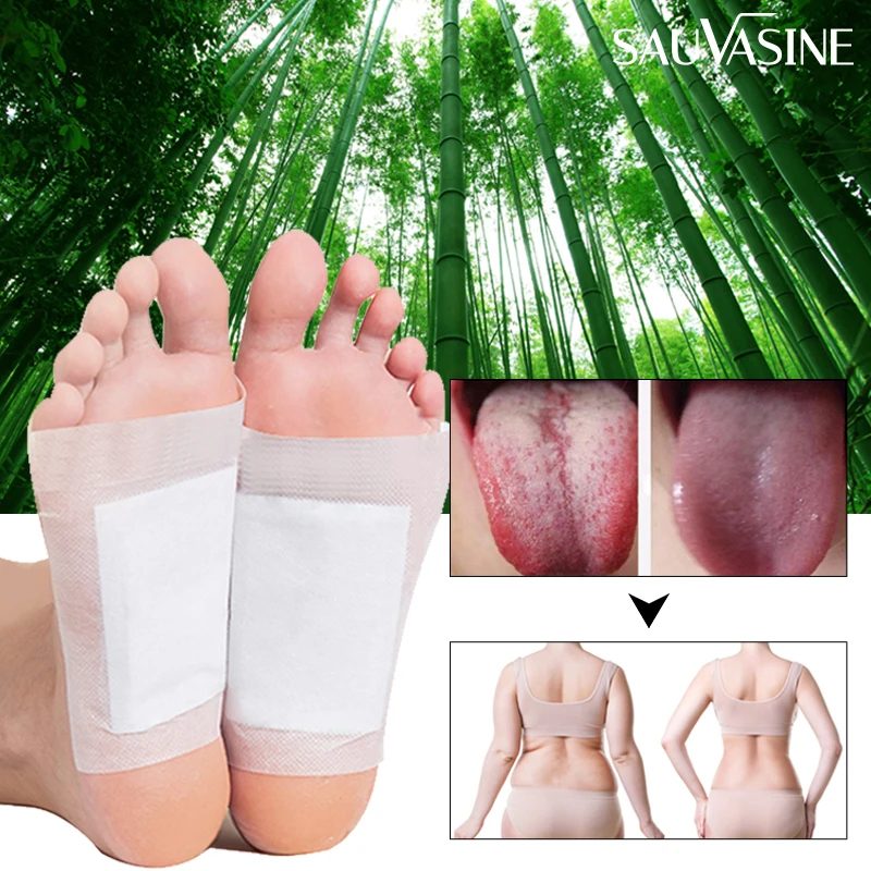

Detox Foot Patches Pads Natural Herbal Stress Relief Feet Body Toxins Detoxification Cleansing Pad Health Care