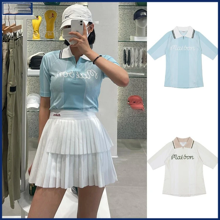 

Golf top 22 summer women's word label lapel quick-drying breathable elastic short-sleeved T-shirt