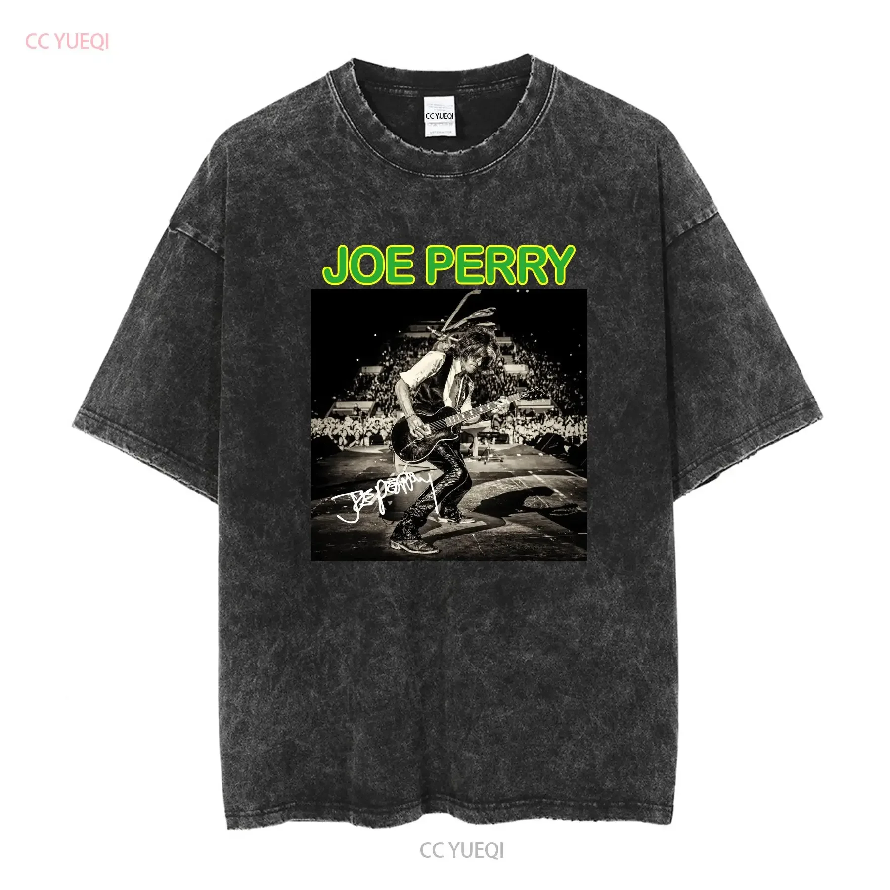 Фото Футболка Signature Joe Perry Have Guitar Will Travel, черная, S 5XL UT860, винтажный потертый, слегка мягкий топ для повседневного ношения №2