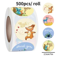 1 inch round cute animal thank you stickers seal label for envelopewrappingbakinggift decor kids toys scrapbooking stickers