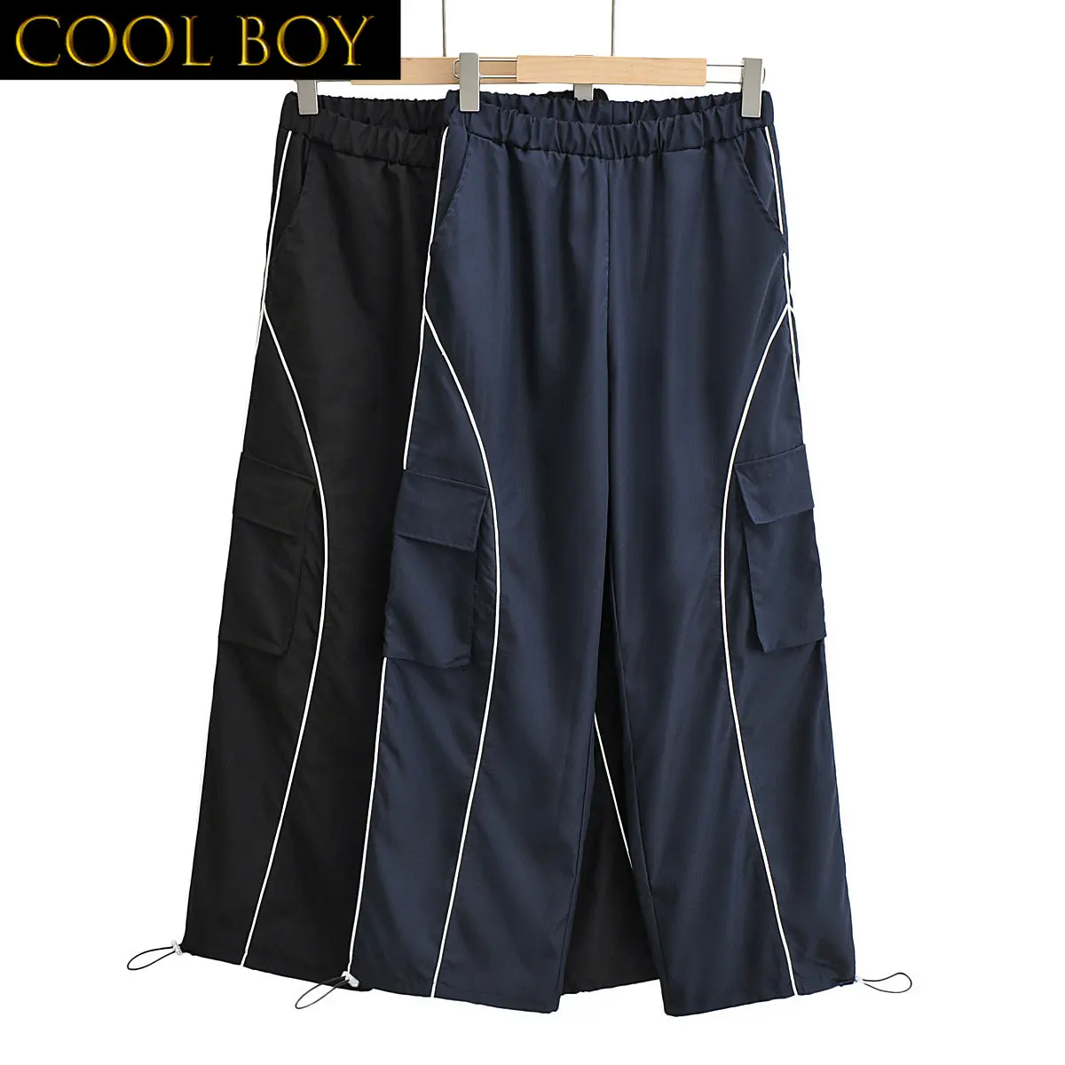

F GIRLS Sports Pants for Men Jogging Sweatpants Wide Leg Cargo Trousers Male Black Streetwear Loose Casual American Street