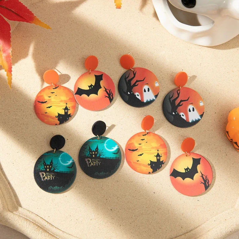 

Halloween Bat Ghost Earrings for Women Resin Funny Personality Earrings Jewelry for Women