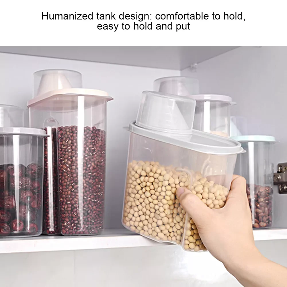 

Hot New 1/4pcs Set Lids 1.9L/2.5L Kitchen Sealed Cans Food Storage Tank Grains Refrigerator Clear Kitchen Bottle Cereal
