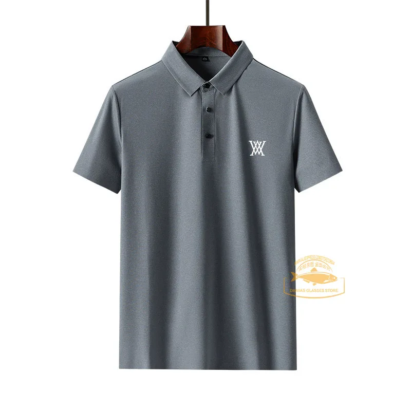 

Men's Golf Polo Shirts Golf Solid Breathable Quick Dry Stretch Nylon Spandex Golf Tee Sport Golf Shirt