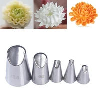 5pcsset of chrysanthemum nozzle icing piping pastry nozzles kitchen cake tools