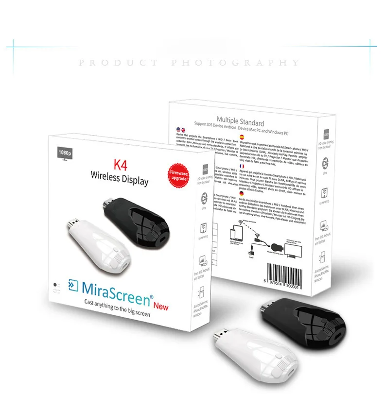 

Fire Tv Stick Mirascreen K4 2.4G/5.8G 4K Wireless HD Wifi Display Dongle Mirroring Miracast Airplay DLNA