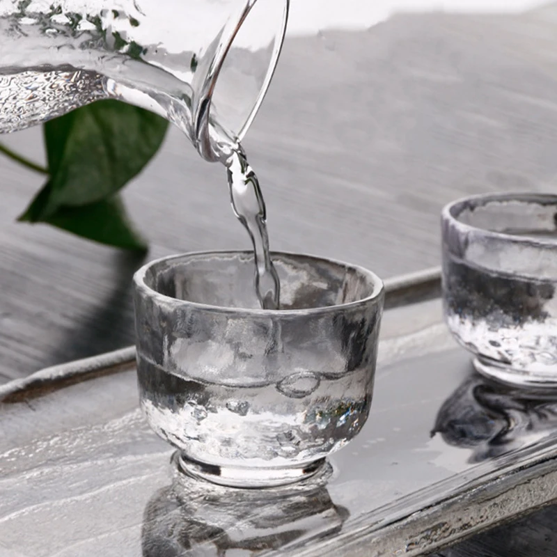 4 шт. прозрачного японского кувшина для сака один кувшин три стакана набор стекла