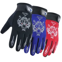 outdoor riding gloves wolf head non slip sunscreen motorcycle breathable non slip long finger touch screen full finger